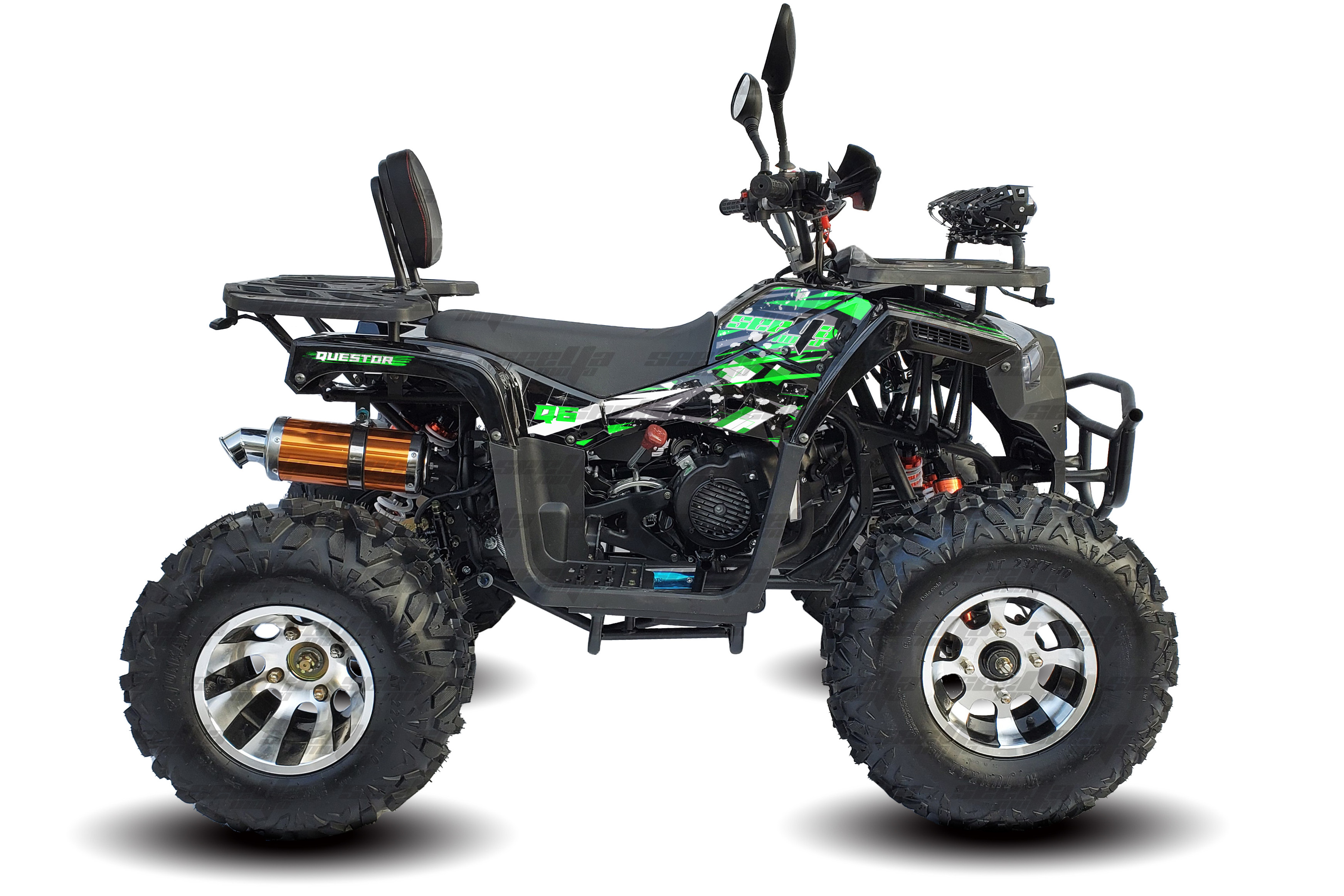 New Design CVT 200cc green off road 4 wheels GY6 4 stroke Automatic ATV quad bike Q10 QUESTOR 200 with CE