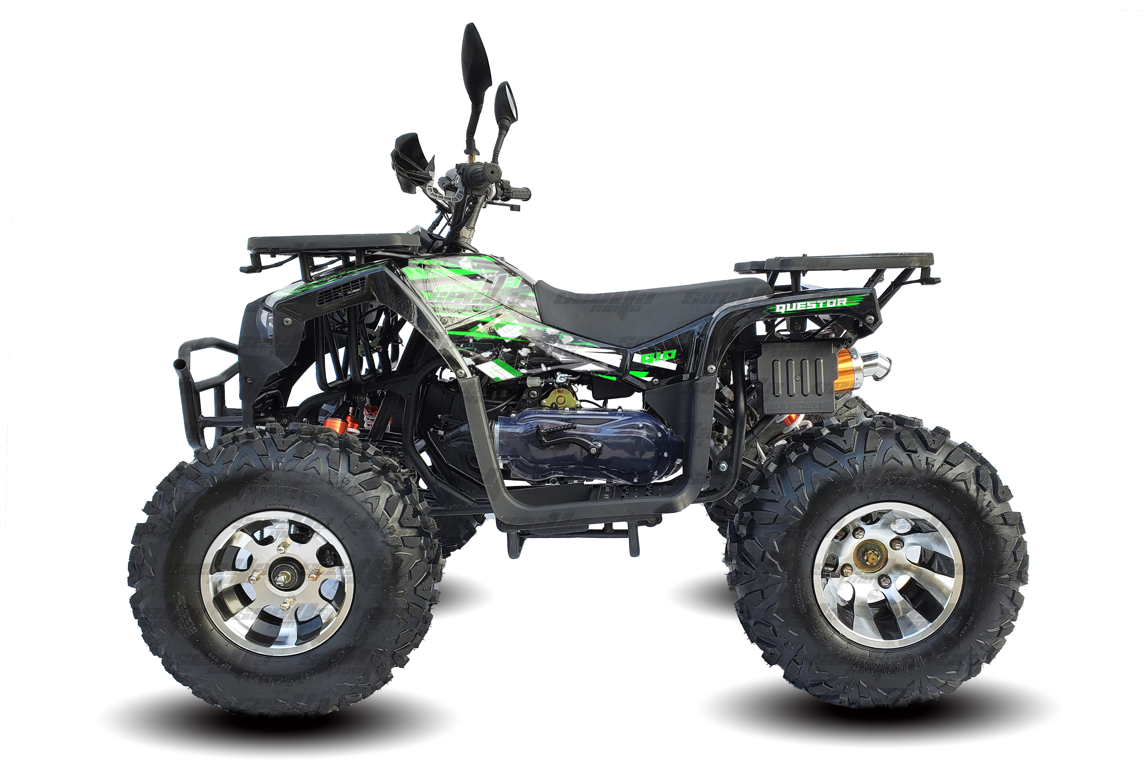 New Design CVT 200cc green off road 4 wheels GY6 4 stroke Automatic ATV quad bike Q10 QUESTOR 200 with CE