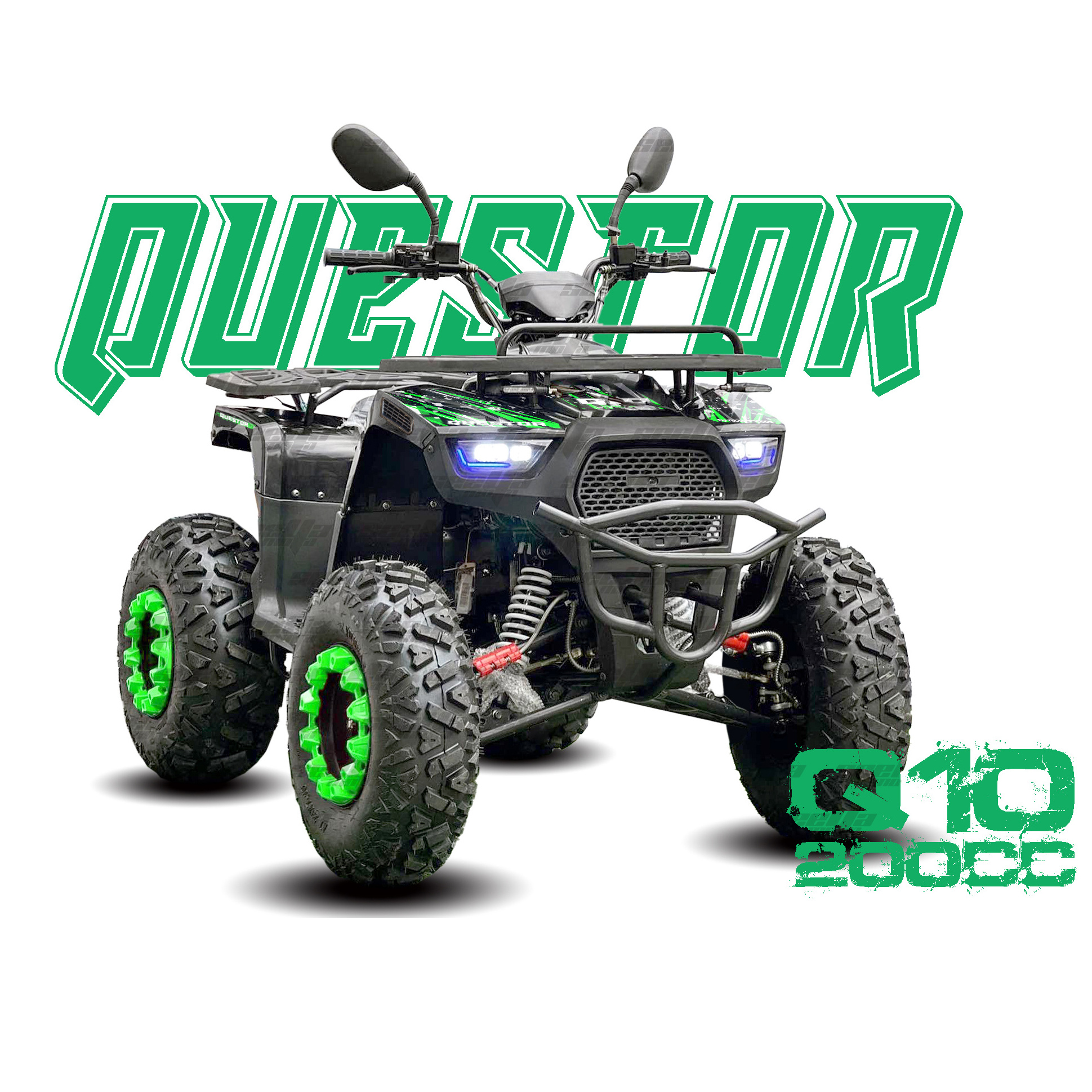 New Design CVT 200cc green off road 4 wheels GY6 4 stroke Automatic ATV quad bike Q10 QUESTOR 200 with CE