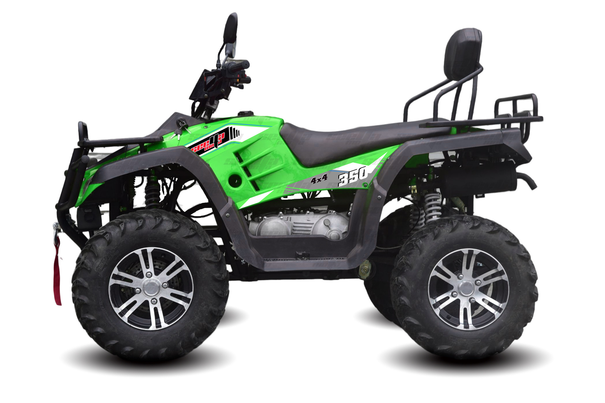 New Green CVT 350CC 4WD off road 4 wheels Automatic ATV quad bike H13 EFI 4X4 SHAFT Drive QUAD with CE