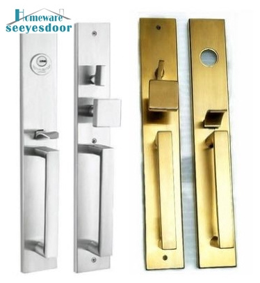 Seeyesdoor fancy apartment security black door handle with doors locks deadbolt