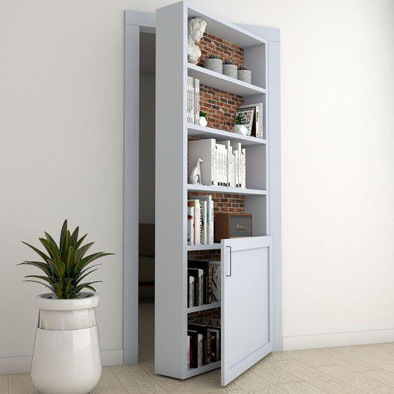 Seeyesdoor Cheap Price Secret Hidden Interior Doors Modern Flush Frameless Bookcase Door For House