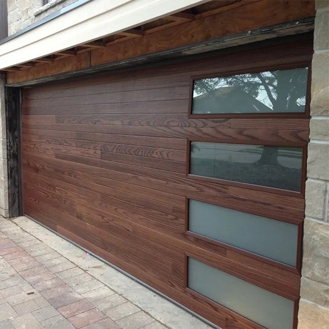 Seeyesdoor Modern Safety Style Design Residential Aluminum Automatic Roll Up Insulated Wooden Garage Doors