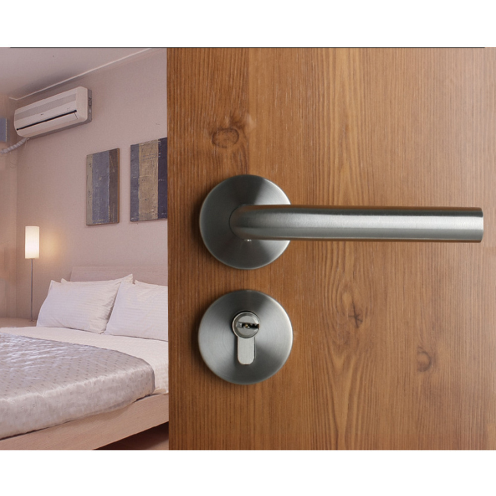 Seeyesdoor Doors Hardware Stainless Steel Security Silent Door Locks with handle