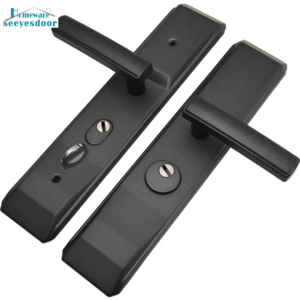 Seeyesdoor fancy apartment security black door handle with doors locks deadbolt