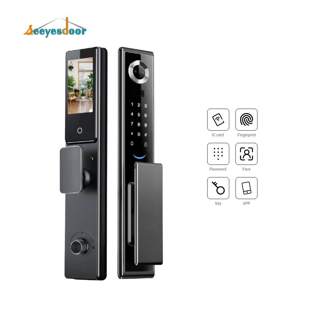 Seeyesdoor Digital Smart Door Lock Waterproof Outdoor With Camera 3D Face Recognition