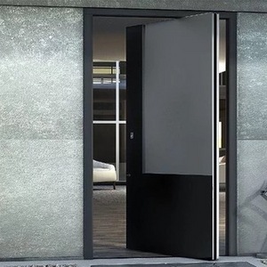 Hot sale  Front Door Design Villa Entrance Security Luxury Front Pivot Door Modern Entry Black Aluminum Pivot Door