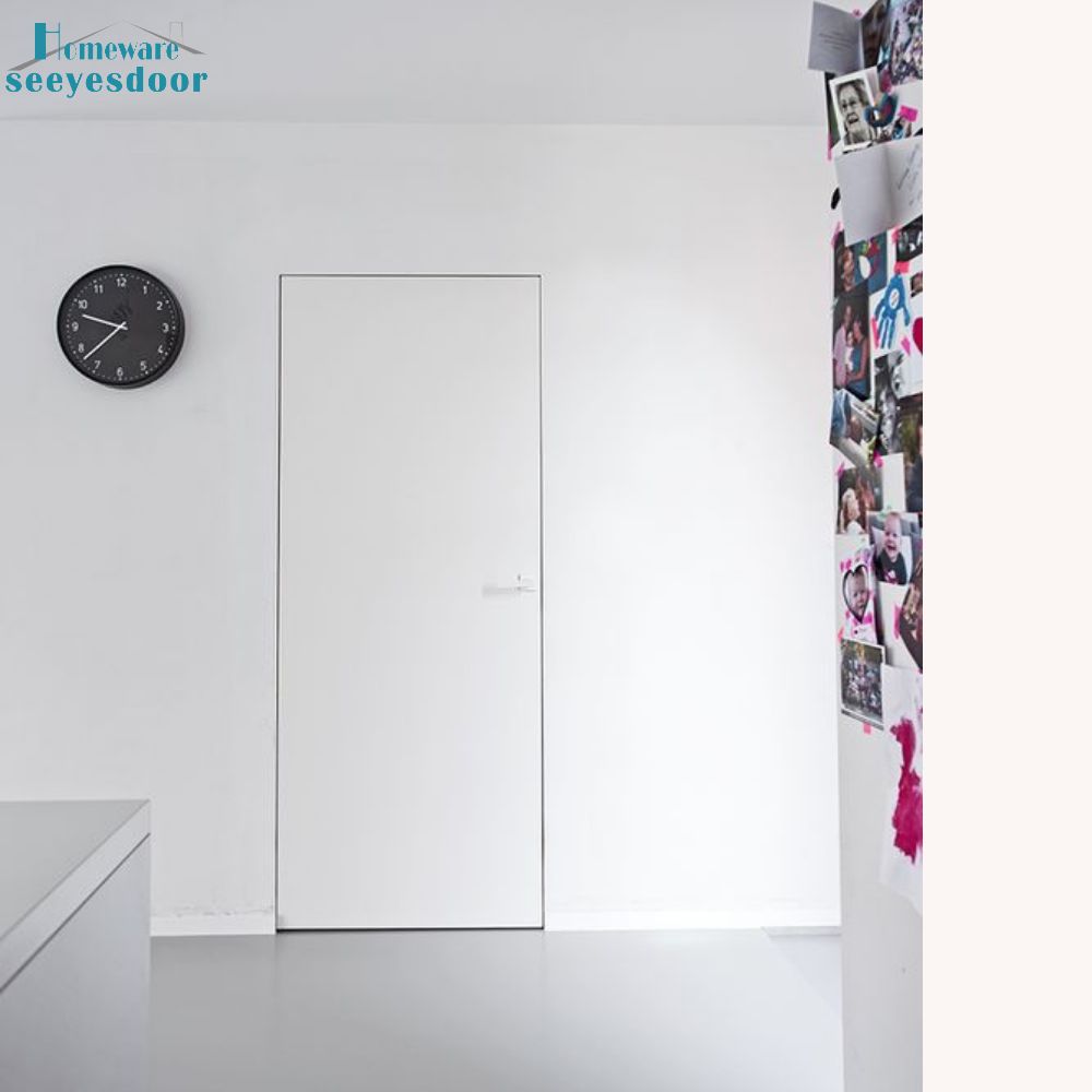 Seeyesdoor high quality aluminum frame white composite hidden doors for hotel room