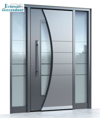 Seeyesdoors modern metal aluminum frosted glass front security doors exterior for villa