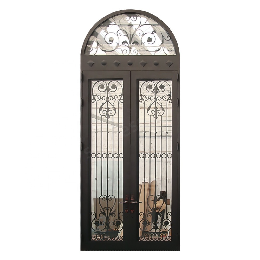 Seeyesdoor Cheap Price Doors Main Surface Latest Europe Pattern Wrought Iron Door Gates Style Steel Village Villa Design