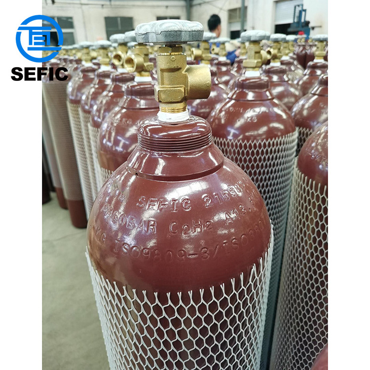 Wholesale High Purity Industrial Welding Gas Cylinder Acetylene Gas Cylinder Price C2H2 Gas in 40L Cylinder