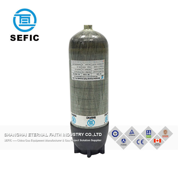 9L Oxygen Compressed Air Tank High Pressure 6.8L Carbon Fiber Cylinder 4500PSI for Firefighting and Diving Equipment