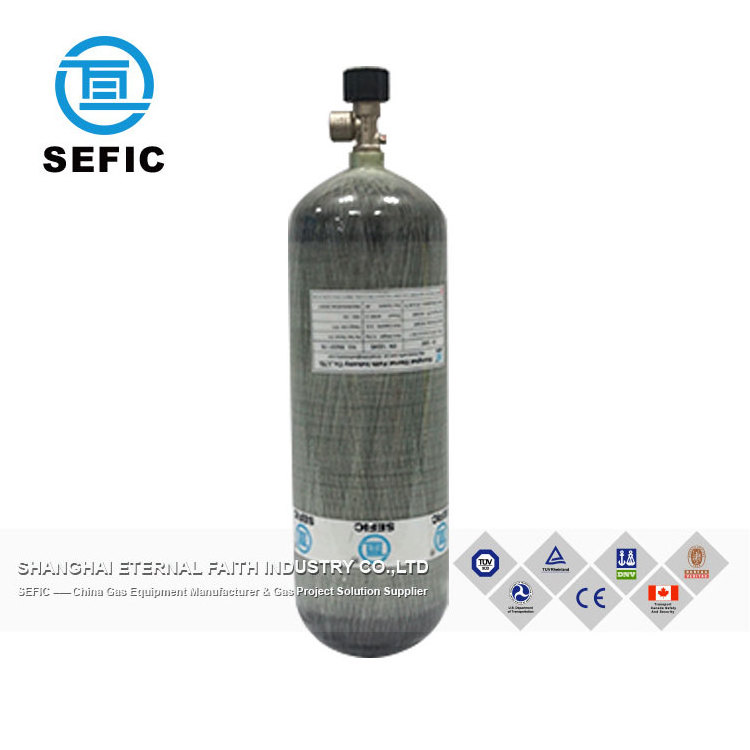 9L Oxygen Compressed Air Tank High Pressure 6.8L Carbon Fiber Cylinder 4500PSI for Firefighting and Diving Equipment