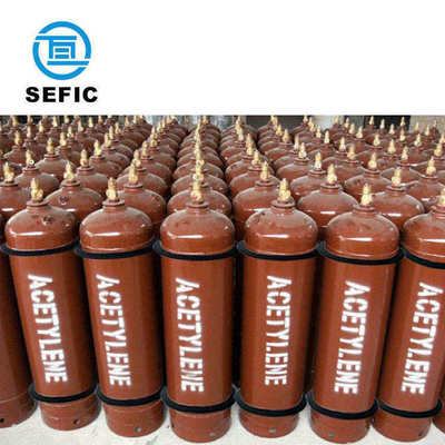 ISO3807 DOT8AL 25L 40L 43.3L 60L Acetylene Gas Cylinder Price Filled 99.6% Purity Acetylene Gas Factory Supply