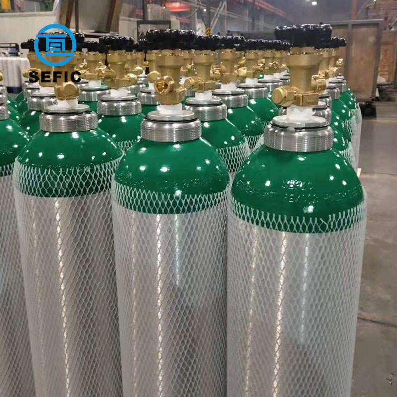 High Quality 8L 9L 10L 11L 12L ENISO7866 Standard Aluminum Gas Cylinder TPED/PED Oxygene Cylinder Tank