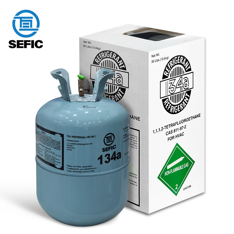 Low Price Environment Friendly R134a refrigerant 30lb Manufacture Supply 99.9% Cool Gas R134A