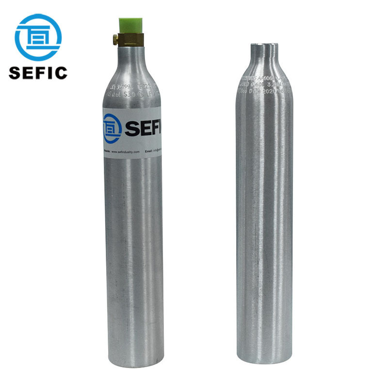 TPED 0.6L Storage Food Grade Co2 Tank Cylinder With Valve For Soda Beverage Aluminum Cylinder