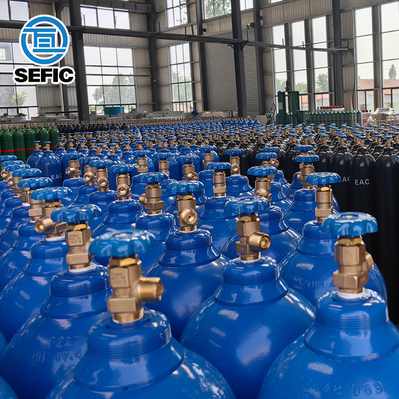 High Pressure 40L 48.8L 50L 2400psi ISO/DOT Medical Gas Cylinders Seamless Steel Oxygen Gas Tank