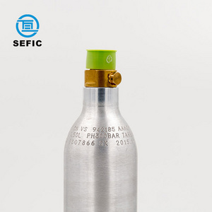 Food grade 0.5L 1L 2L small size aluminum cylinder co2 cylinder co2 gas cylinder for beverage/beer equipment