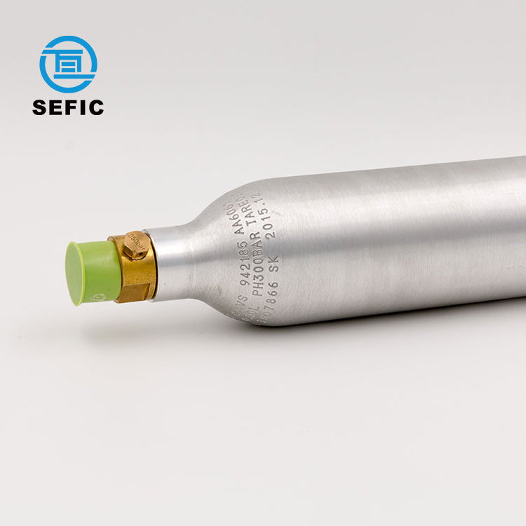 Food grade 0.5L 1L 2L small size aluminum cylinder co2 cylinder co2 gas cylinder for beverage/beer equipment