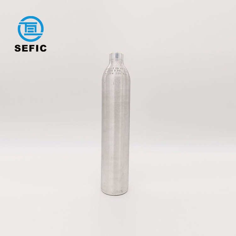 Food grade 0.5L 1L 2L small size aluminum cylinder co2 cylinder co2 gas cylinder for beverage/beer equipment