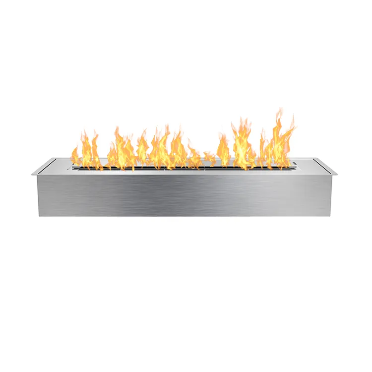 Rectangular Shape Outdoor Indoor Portable Concrete Table Top Ethanol Fire Pit Smokeless Tabletop Bio Ethanol Fireplace