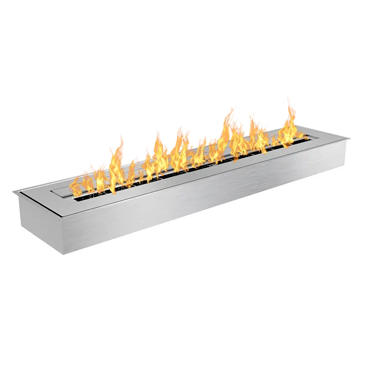 Rectangular Shape Outdoor Indoor Portable Concrete Table Top Ethanol Fire Pit Smokeless Tabletop Bio Ethanol Fireplace