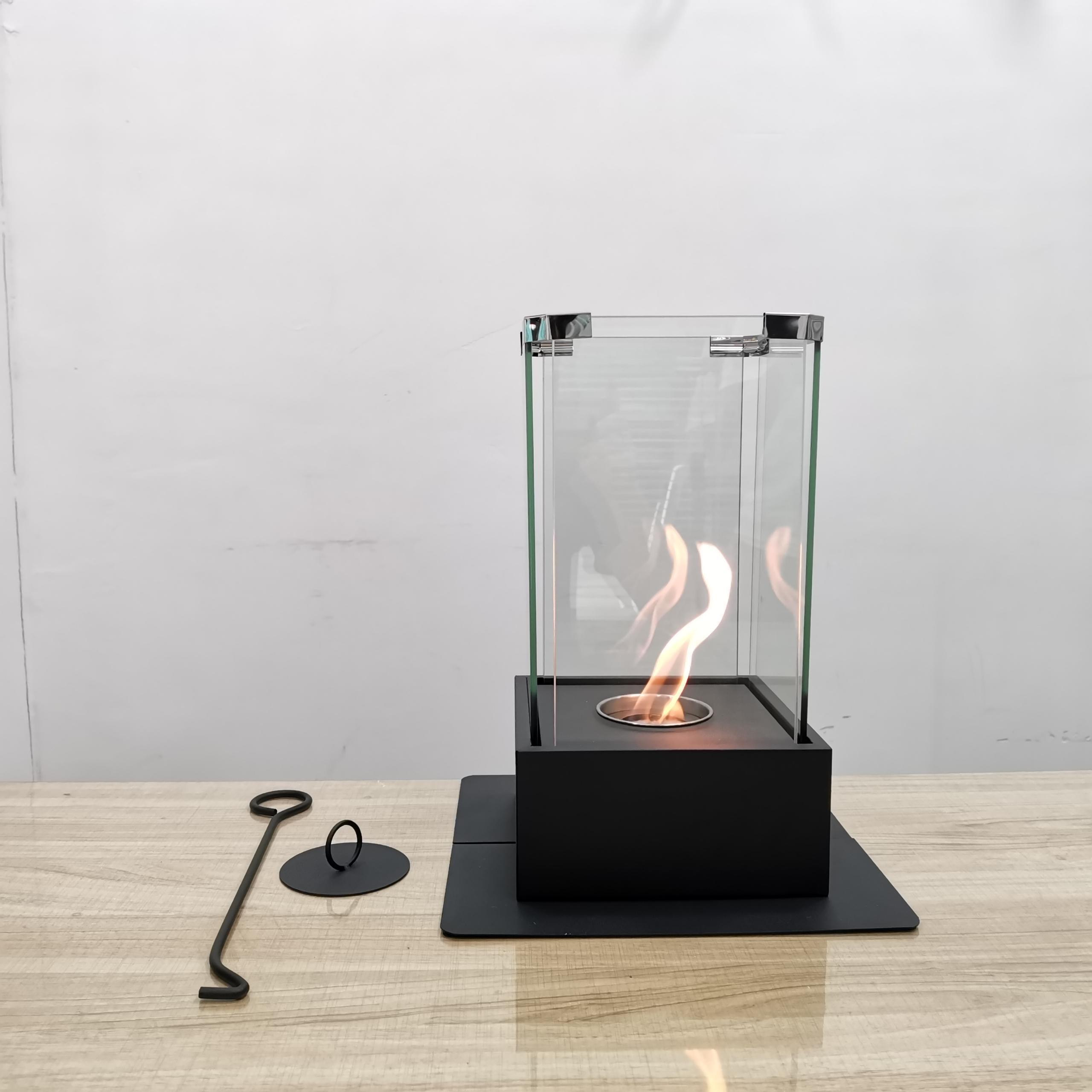 Factory Supply Glass Insert Mini Rectangle Portable Small Ethanol Table Fire place