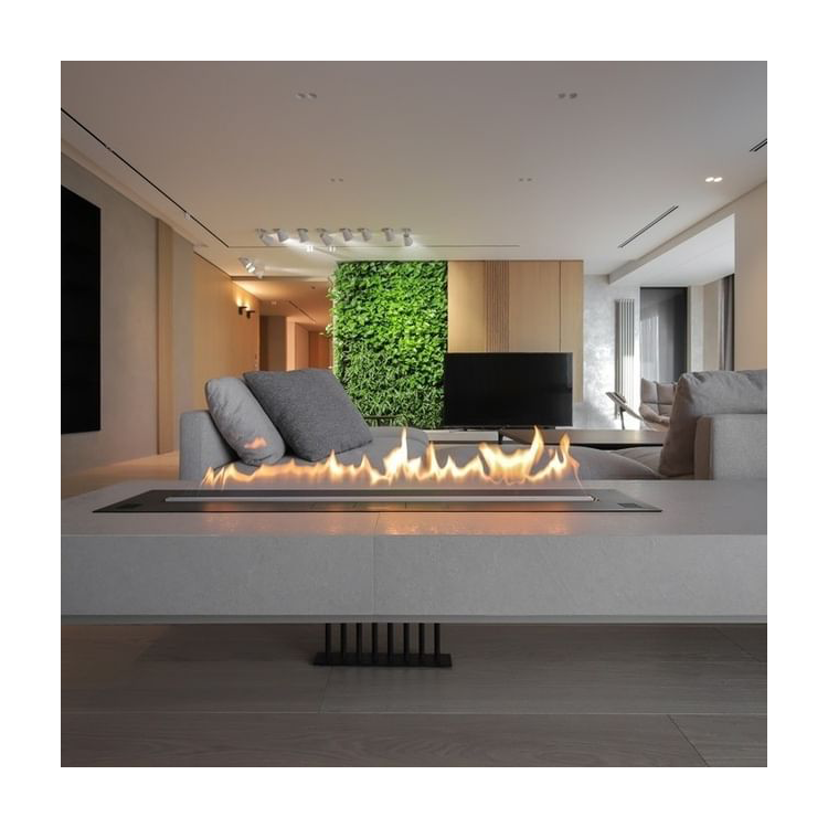 Smart Remote Controlled Modern Electric Fireplace Burner Ethanol Flame Lamp