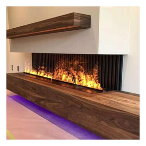 Intelligent LED Eco-friendly Modern Burning Fireplaces Insert Water Vapor Indoor 1800mm Black Apartment Electric Fireplaces VSFB