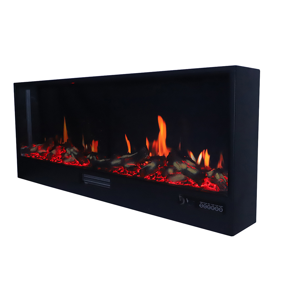 Safe and reliable E-Smart 3D APP Controlled Real Flame cheap polystone decorative Electric Fireplace