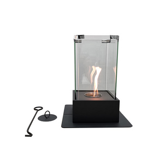 Factory Supply Glass Insert Mini Rectangle Portable Small Ethanol Table Fire place