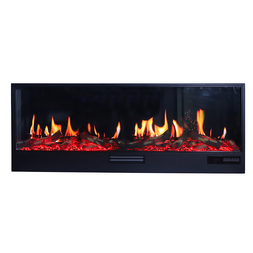 Safe and reliable E-Smart 3D APP Controlled Real Flame cheap polystone decorative Electric Fireplace