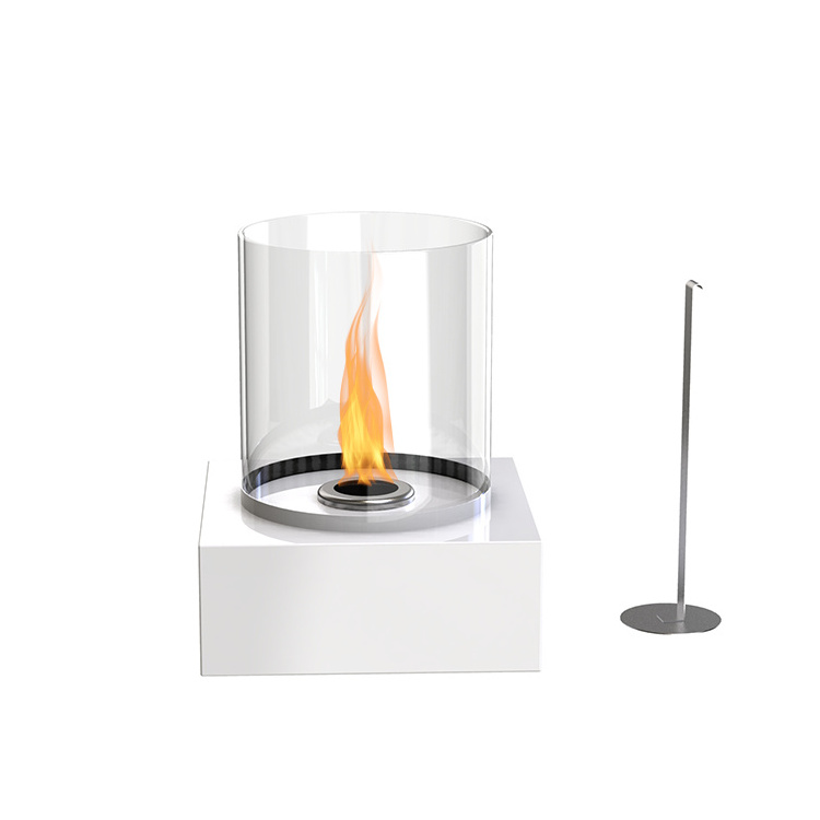 Factory Supply Glass Insert Mini Round Portable Small Ethanol Table Fireplace