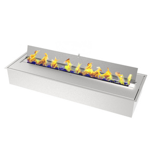 Modern Metal 8 Liters Built In Bioethanol Propane Linear Electric Fireplace Burner