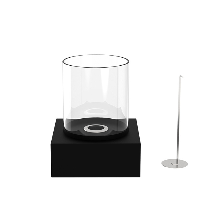 Factory Supply Glass Insert Mini Round Portable Small Ethanol Table Fireplace