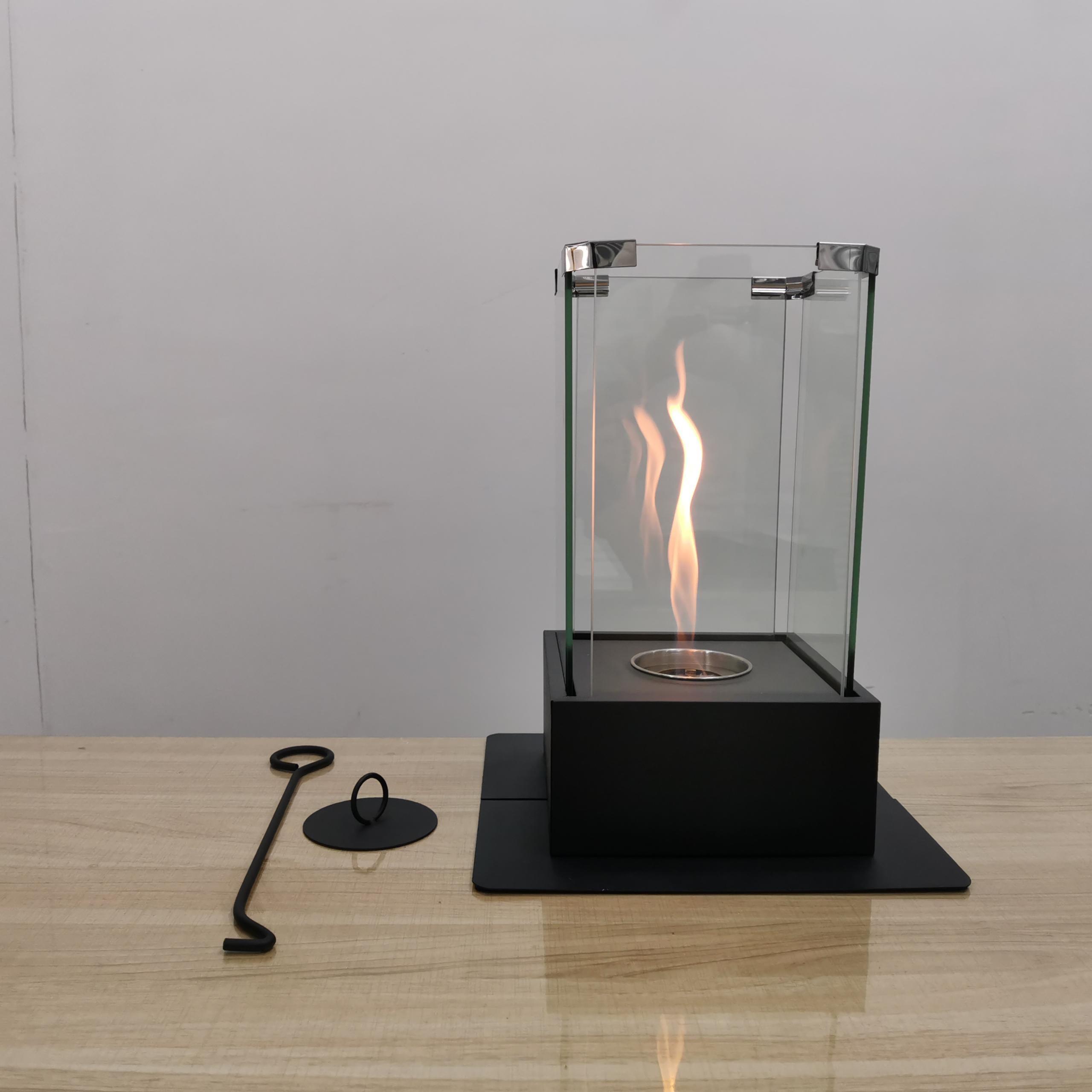 Factory Supply Glass Insert Mini Rectangle Portable Small Ethanol Table Fire place