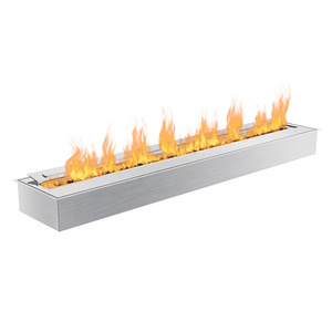 Modern Interior Fireplace Linear Free Standing Propane Fireplace Burner Eco-friendly Carton Box Indoor Hotel Brushed Insert