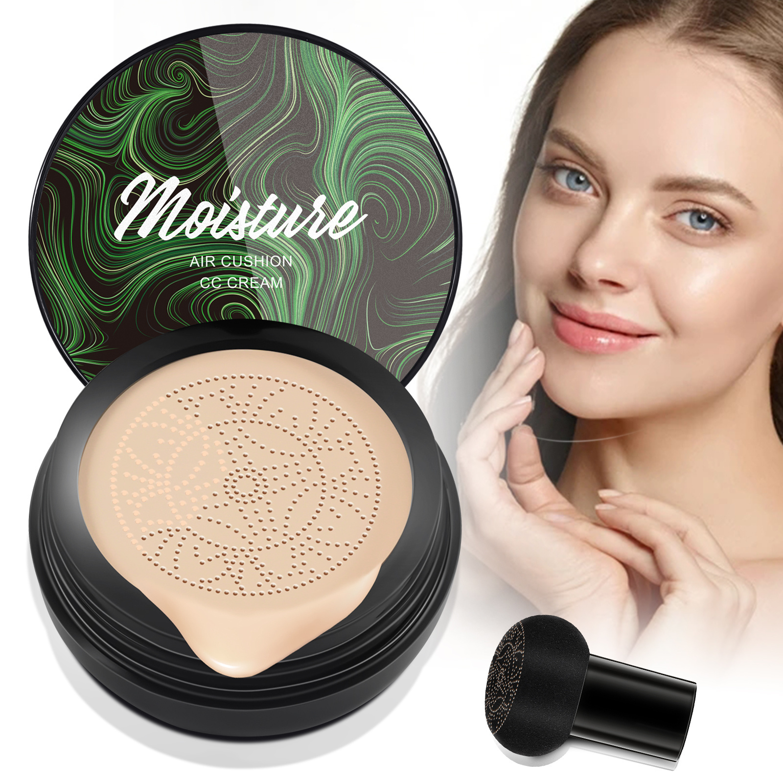 ALIVER Natural Color Magic Make-up Mushroom Head Air Cushion Cc Cream Stamp Air Cushion Foundation