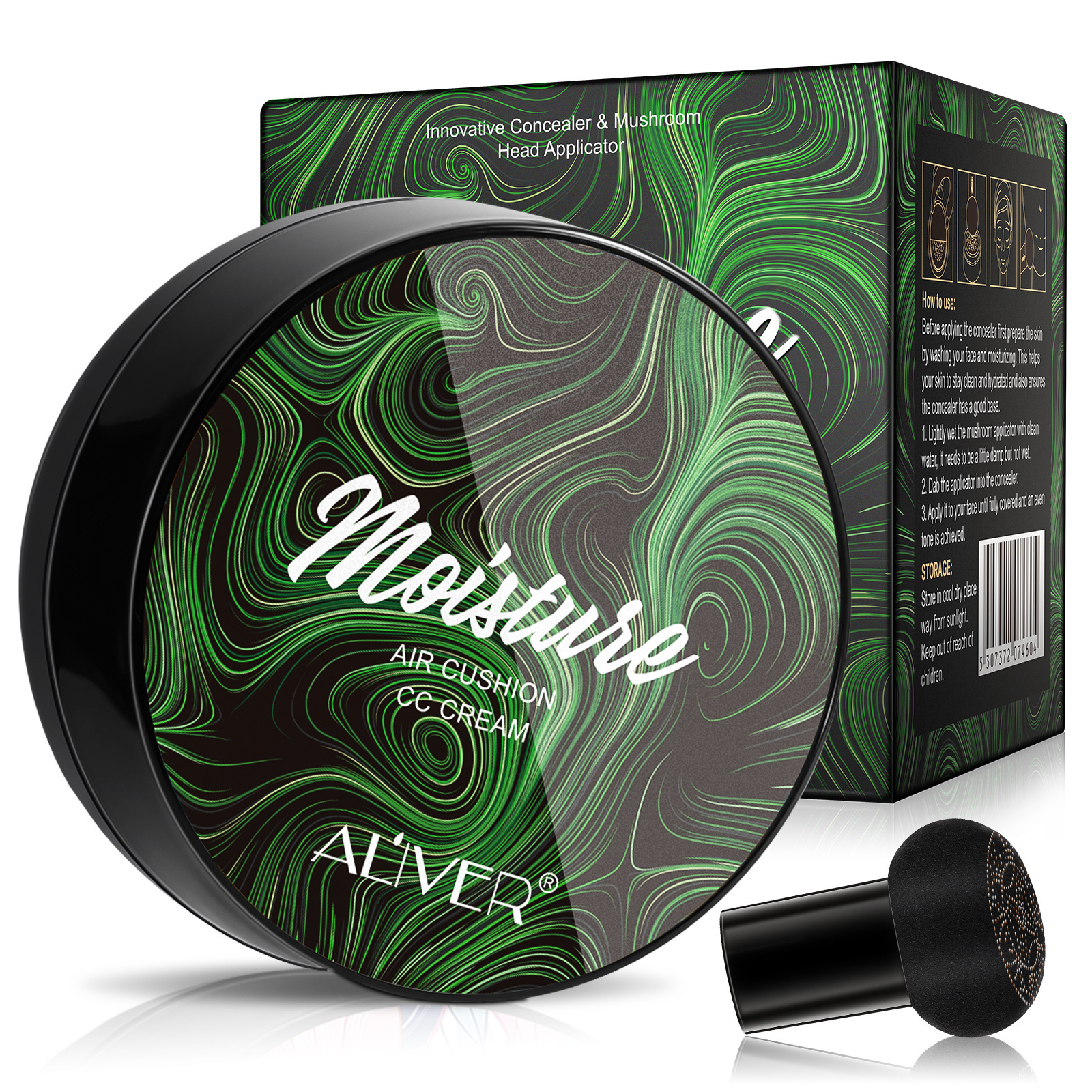 ALIVER Natural Color Magic Make-up Mushroom Head Air Cushion Cc Cream Stamp Air Cushion Foundation