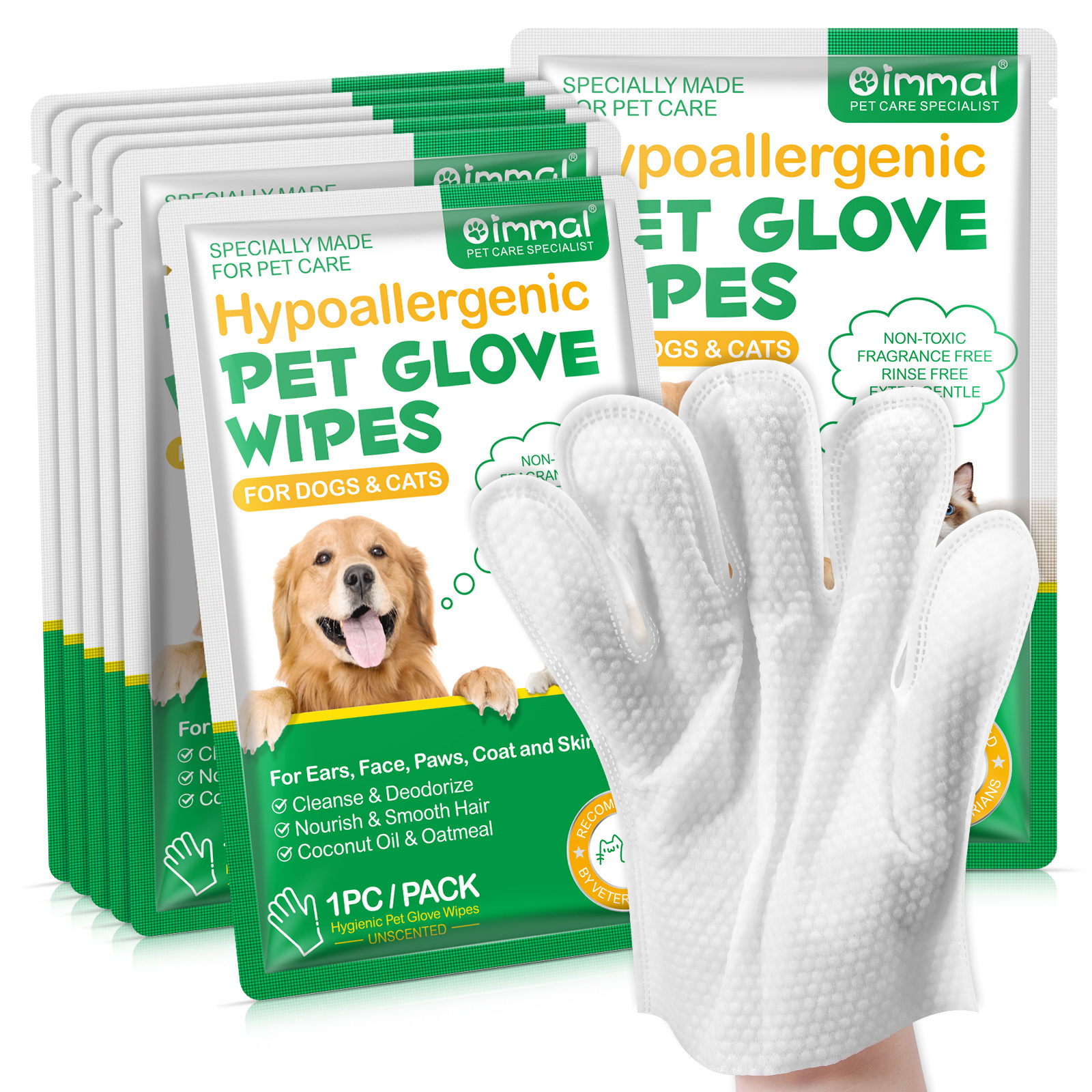 OIMMAI disposable cats dogs aloe vera travel customize private label non toxic pet wipes gloves,eye pet wet wipes