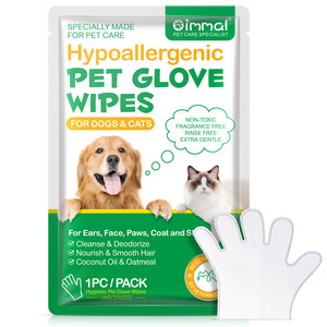 OIMMAI disposable cats dogs aloe vera travel customize private label non toxic pet wipes gloves,eye pet wet wipes