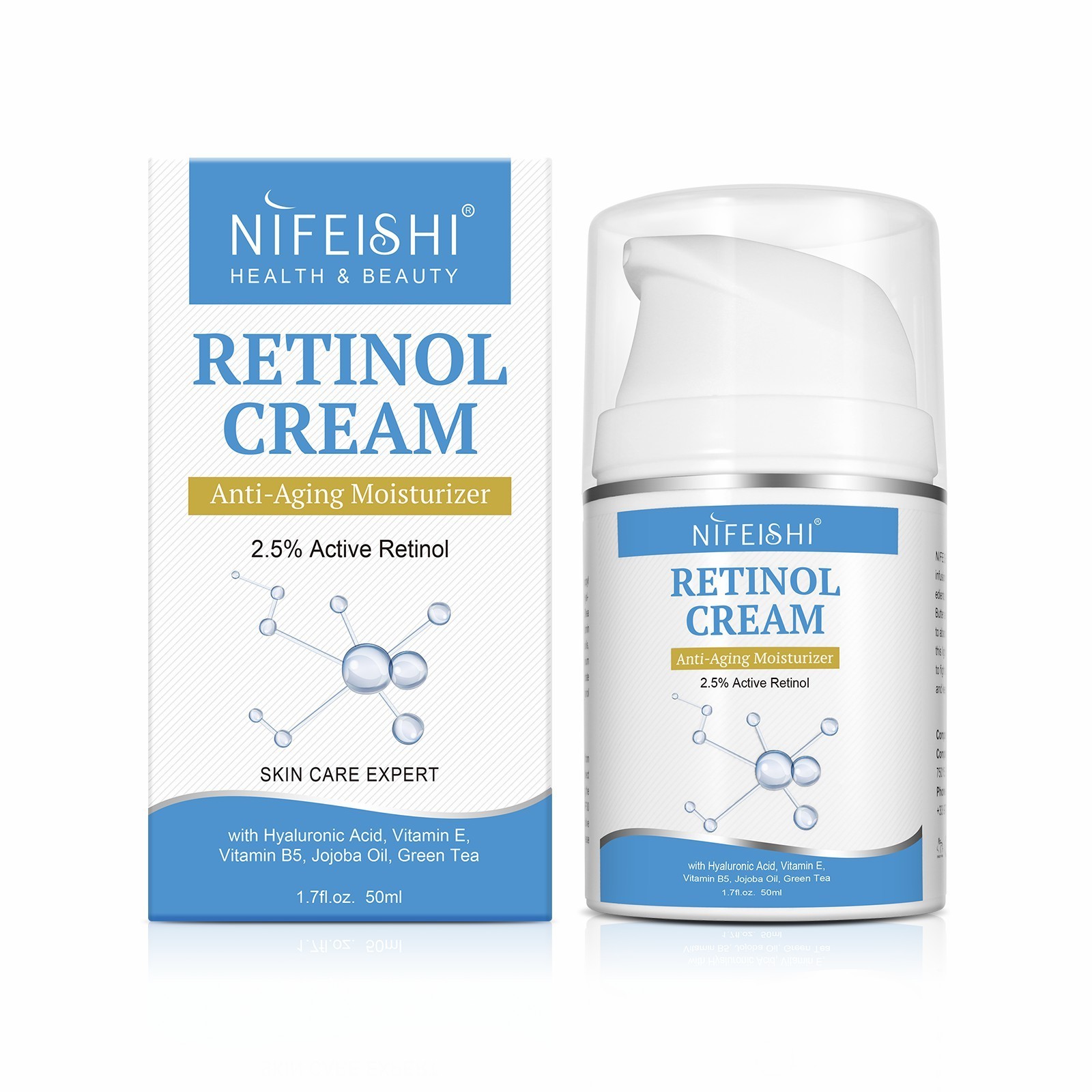 NIFEISHI 50ML Organic Ingredients Skin Friendly Antioxidants Anti Aging Moisturizer Retinol Face Cream