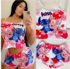 China Wholesale  Summer 2022 Tank Top Custom Cartoon Sleep Wear Two Piece Short Pajama Set Women Onsie Sleepwear