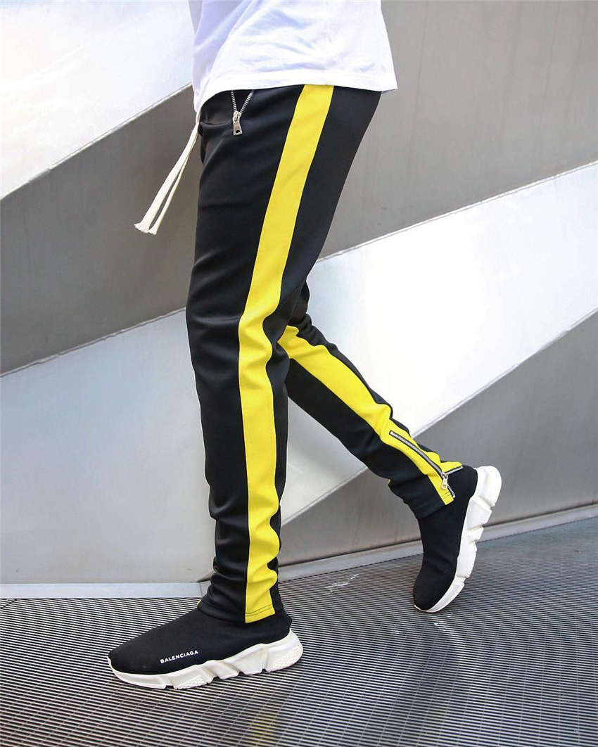 Men Gym Sweat Workout Fitness Pants  Striped Sweatpants Joggers Slim Fitness Trousers Men Casual Long Track Pants