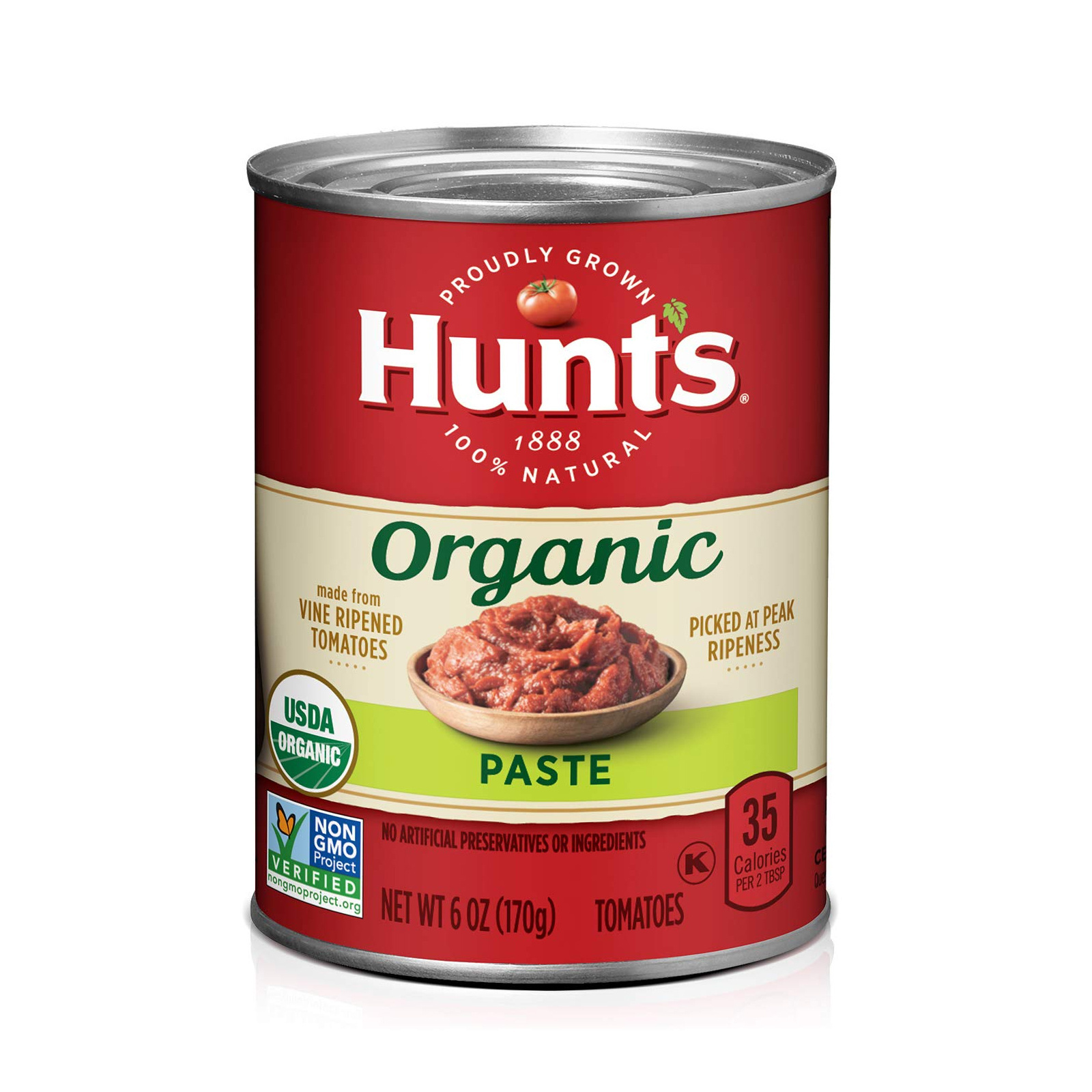 Premium Organic Tomato Paste, 6 oz - Rich and Authentic Flavor, Grown Naturally, No Additives or Preservatives