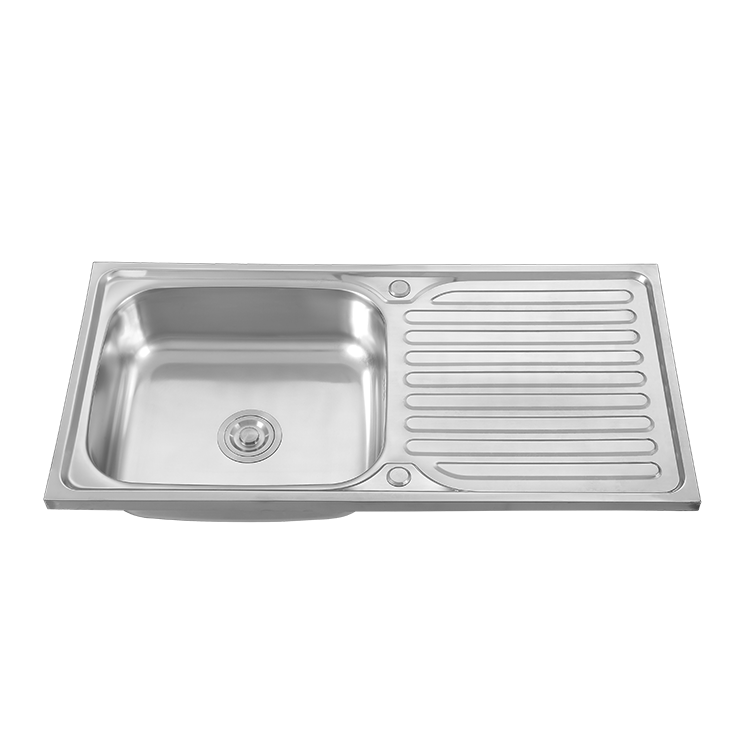 Stylish Stainless Steel Single Bowl Pressed Sink for Kitchen with tray 304 single bowl kitchen sink with drain board