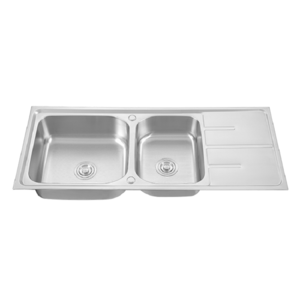 Fancy farm house kitchen sink wash vegetables steel 304 double bowl kitchen sink with drainboard