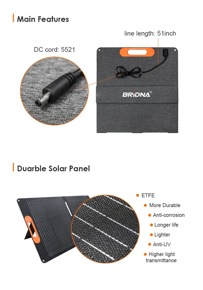 Latest styles Customized Portable Waterproof Flexible foldable 100w solar panel