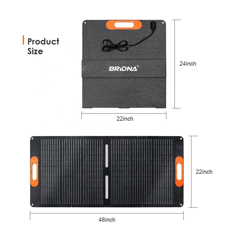 Latest styles Customized Portable Waterproof Flexible foldable 100w solar panel